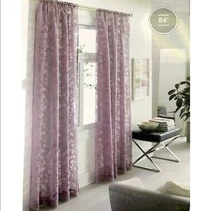 Threshold Purple Botanical Burnout Sheer Curtains